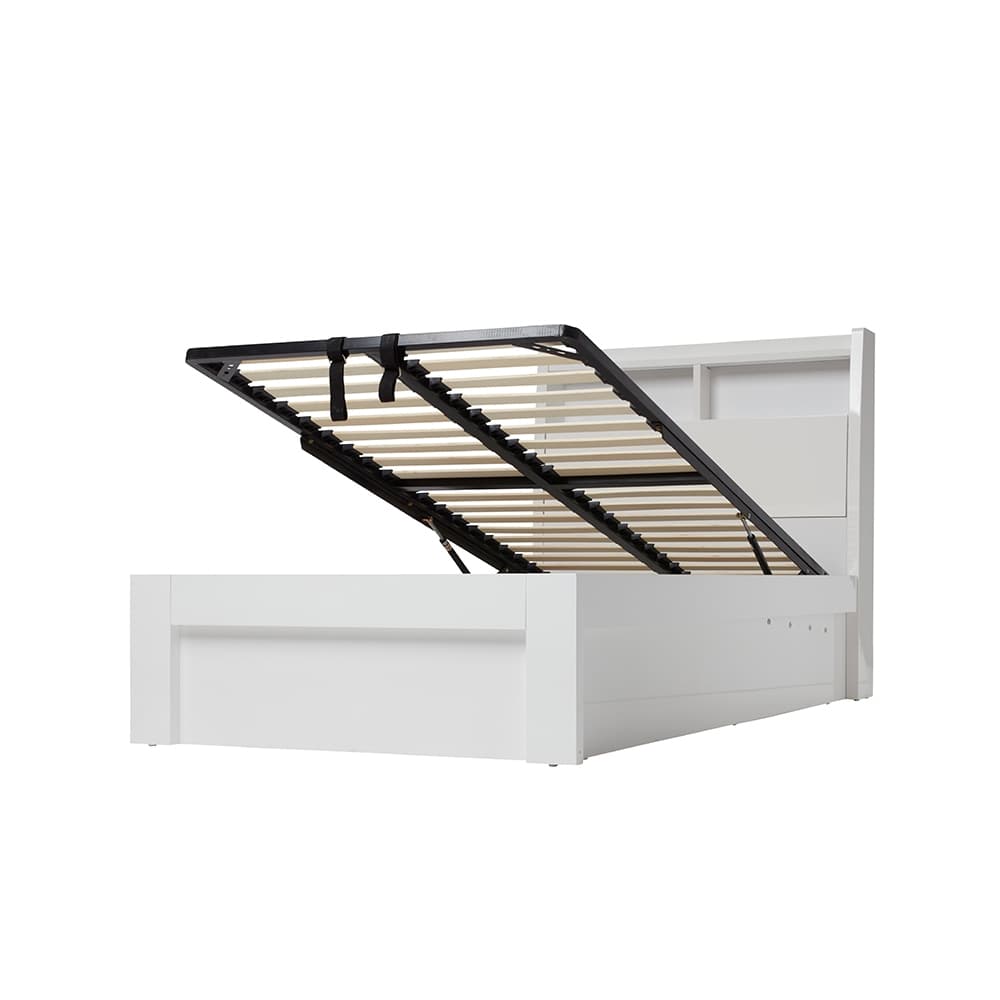 3D image of the  Ellipse Gloss White Qb Bed W/ Front Slat Gas Lift from Forty Winks