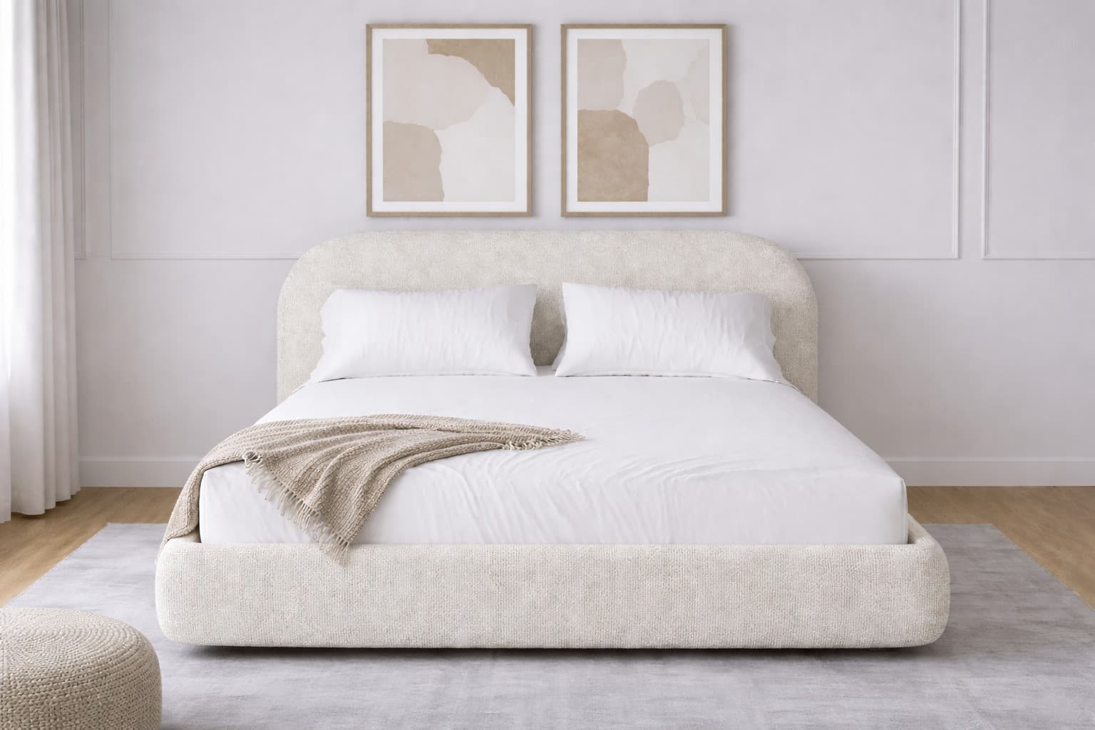 Lifestyle image of the  Lv Furniture Havana Bed Frame Qb Ivory from Forty Winks
