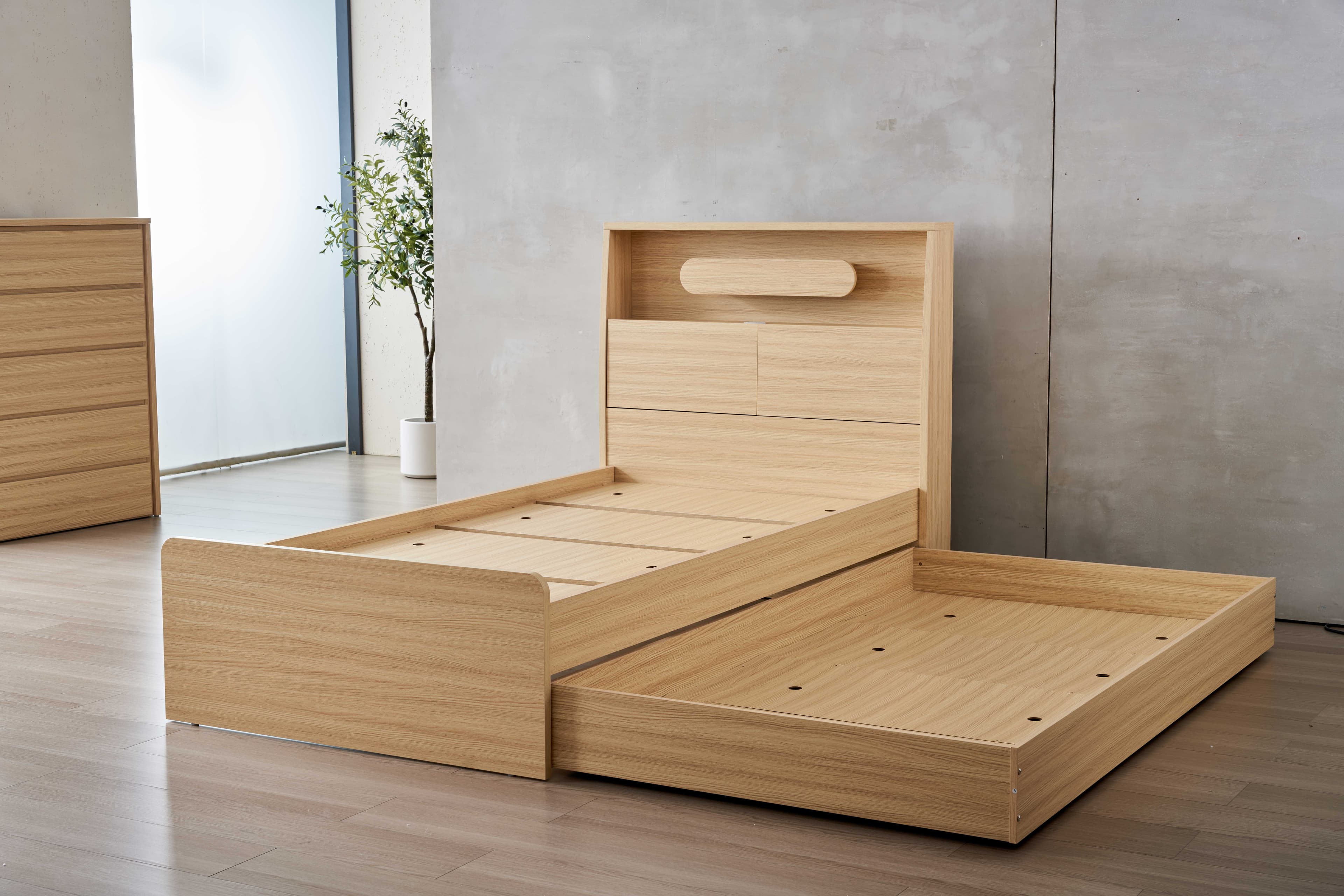 Lifestyle image of the  Nova Alpine Oak Ksb Trundle from Forty Winks