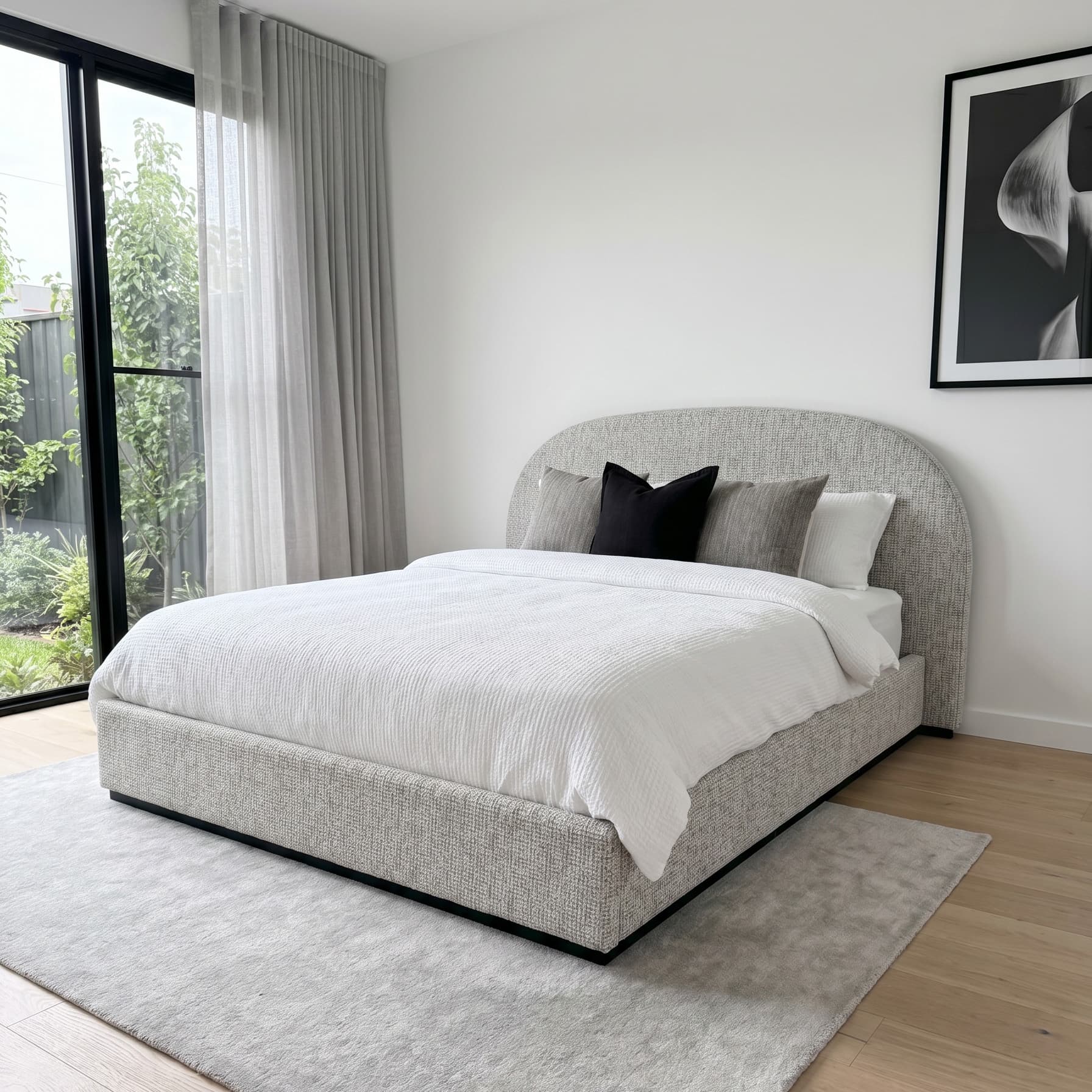 Lifestyle image of the  Stoke Furniture Leno Bed Frame Qb from Forty Winks