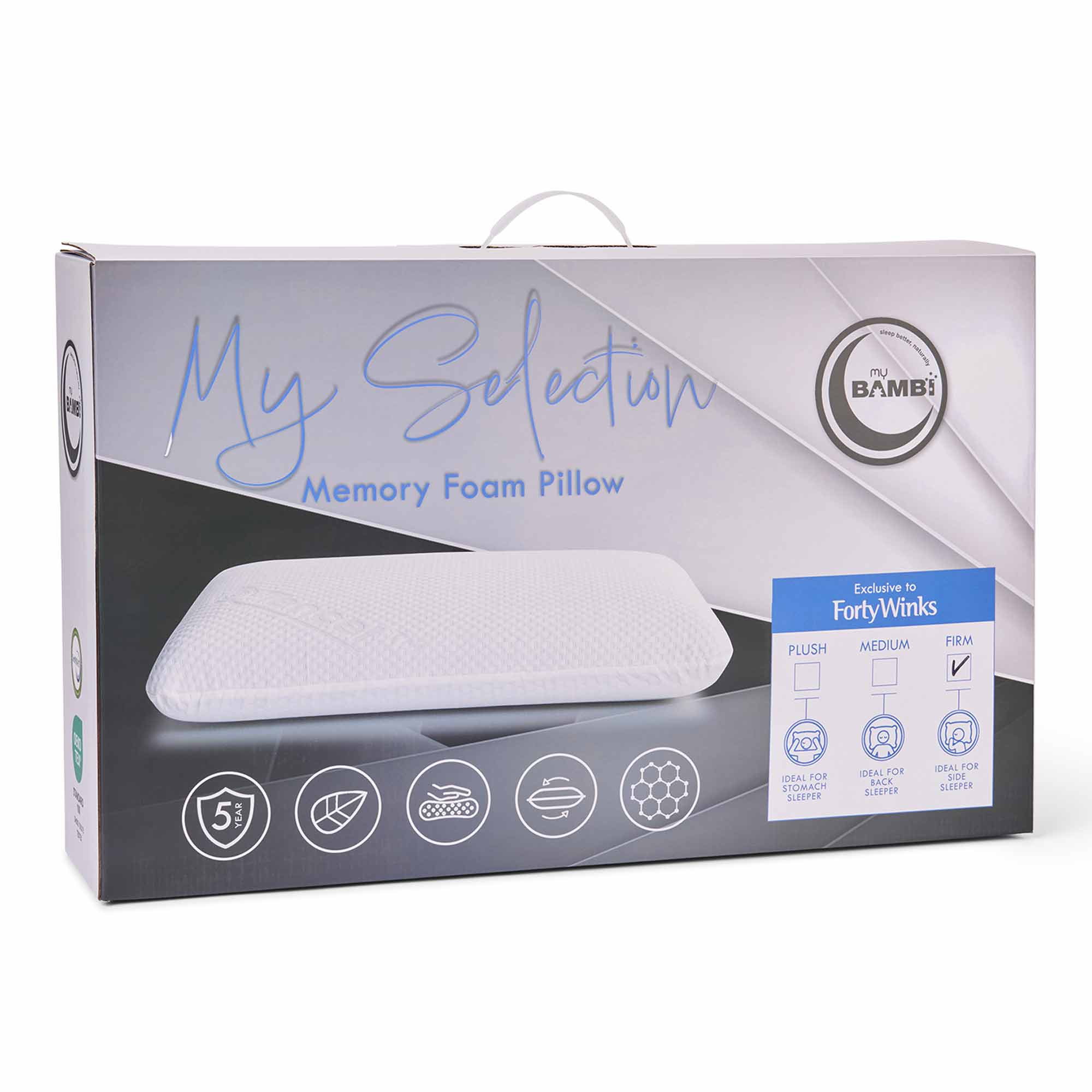 Product image of the  My Selection Memory Foam Pillow Firm from Forty Winks