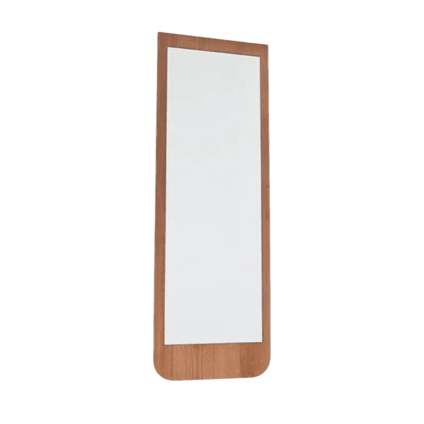 Full length bedroom mirror in a timber frame