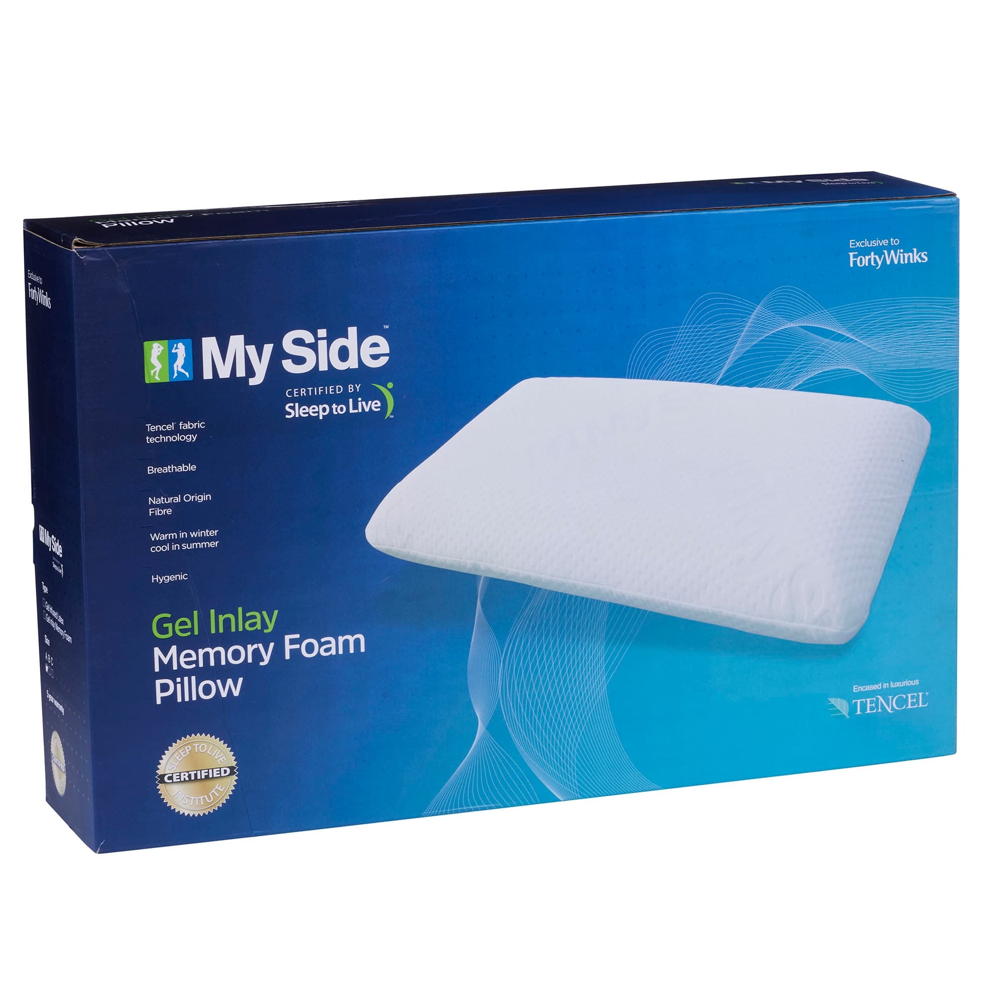 3D image of the Myside Pillow Memory Foam A from Forty Winks