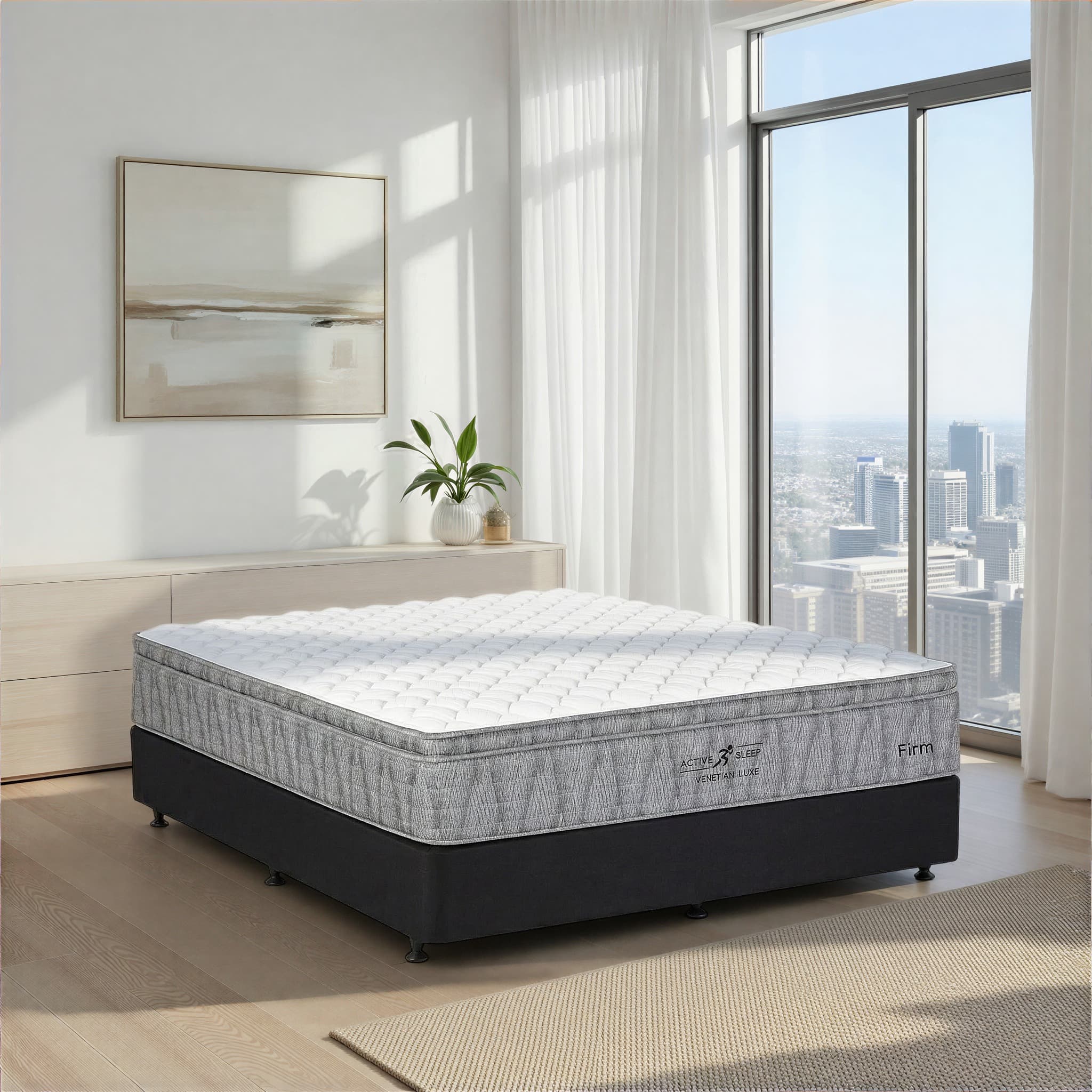 Lifestyle image of the Venetian Luxe Firm Mattress Qb from Forty Winks