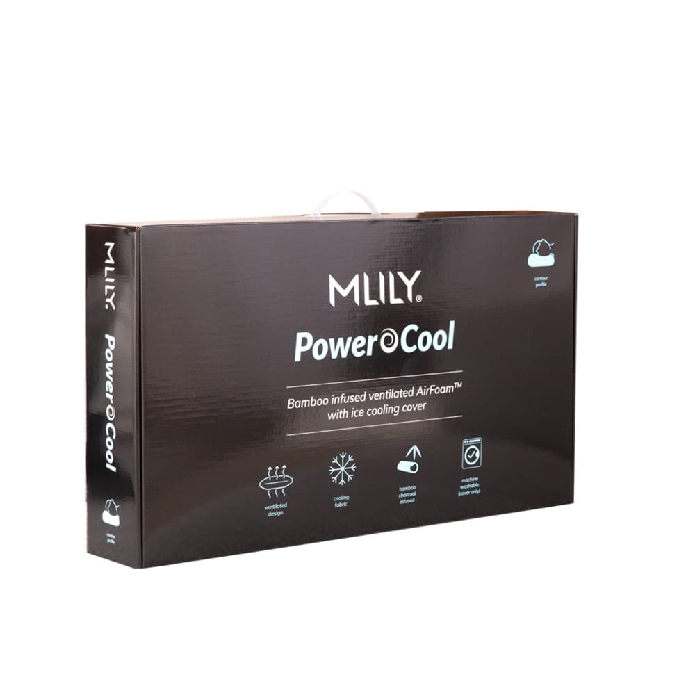 Lifestyle image of the Mlily Power Cool Pillow Contour (70X40X10/12) from Forty Winks