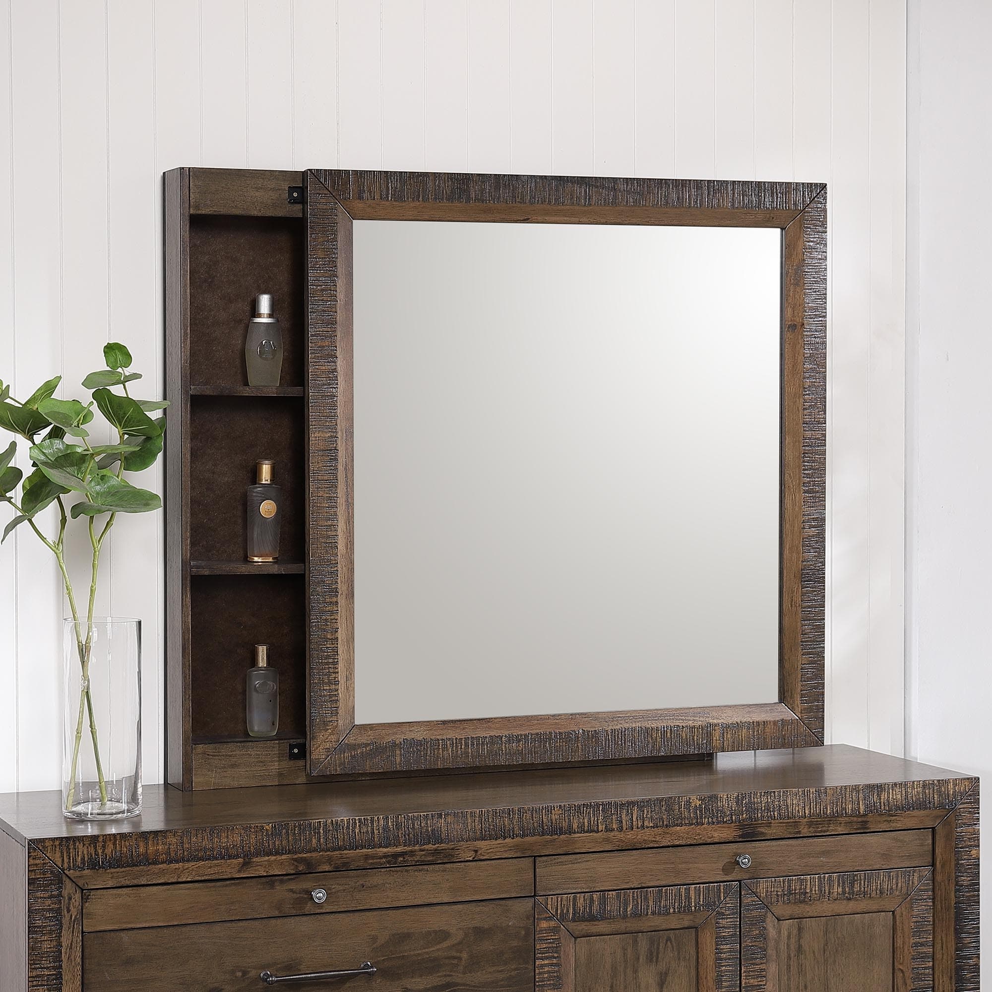 Lifestyle image of the Bolton Mirror W/Storage from Forty Winks