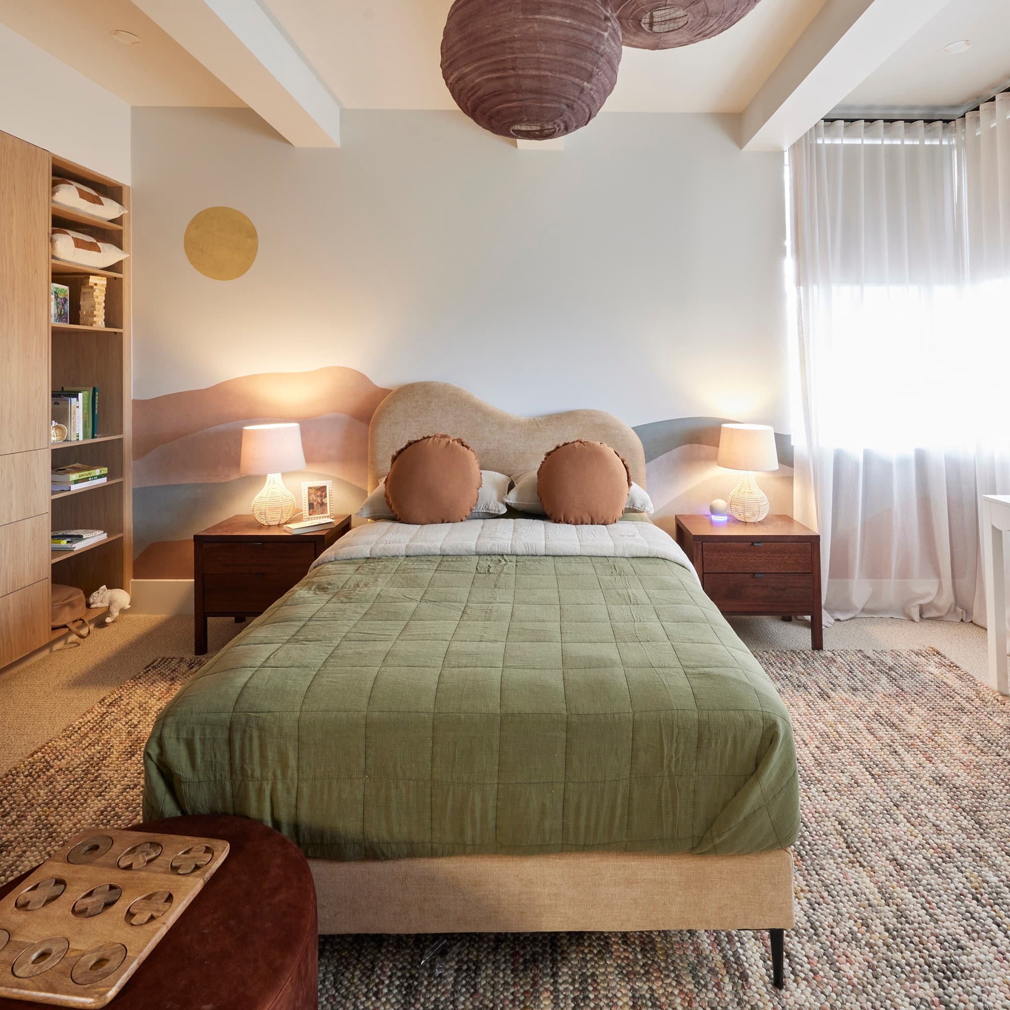 Lifestyle image of the City X Bedside Table 2 Drw (Chocolate) from Forty Winks