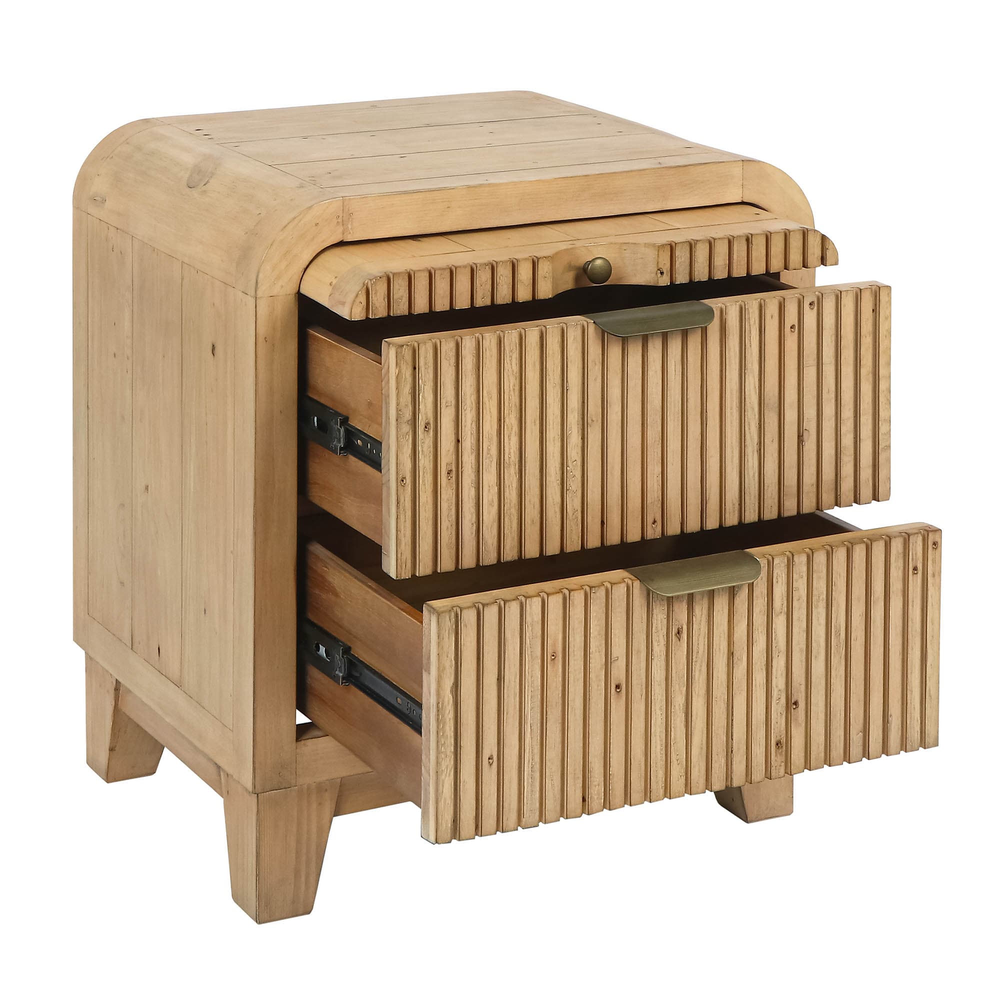 Lifestyle image of the Ollie Bedside Table from Forty Winks