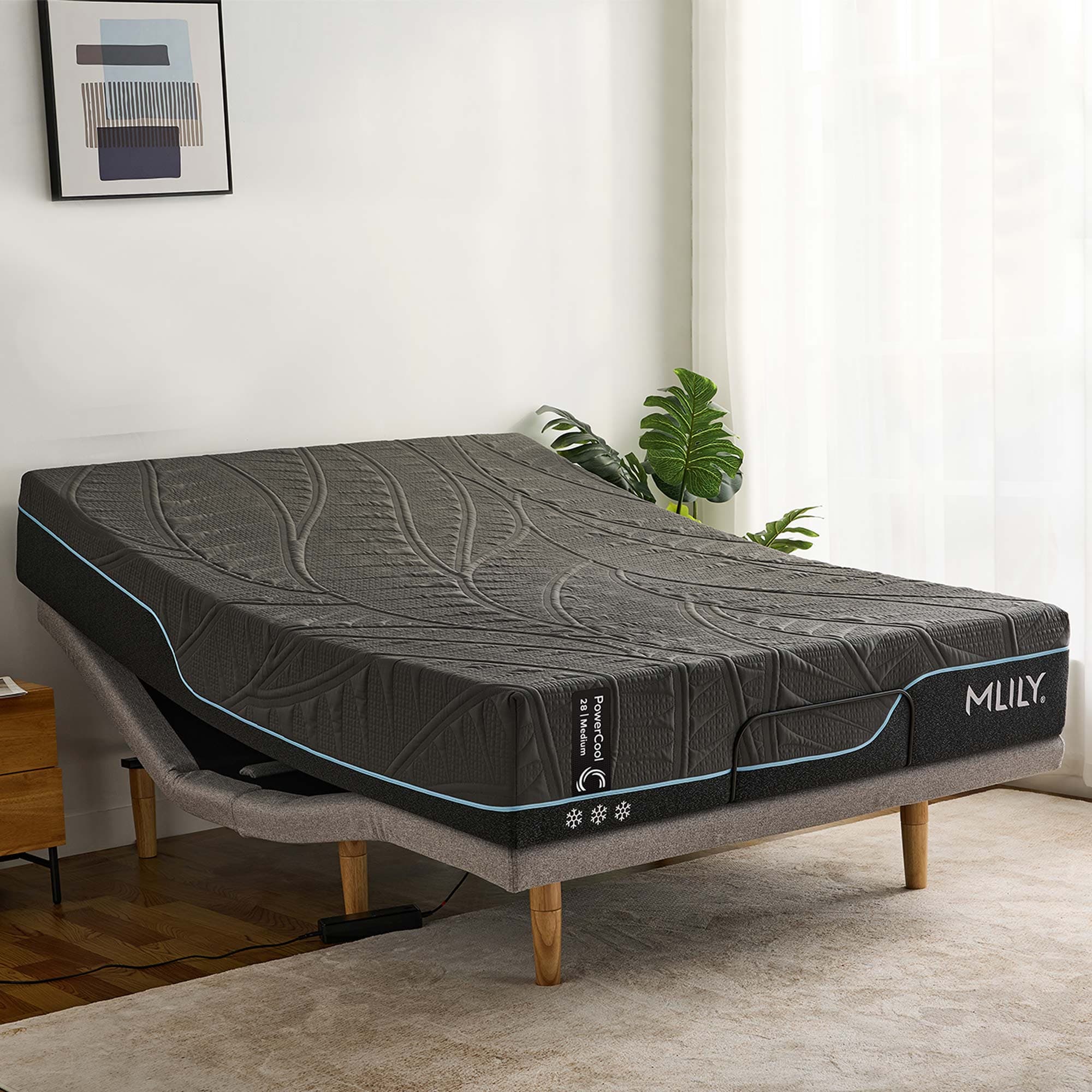 Lifestyle image of the Mlily Powercool 28 Medium Mattress Qb from Forty Winks