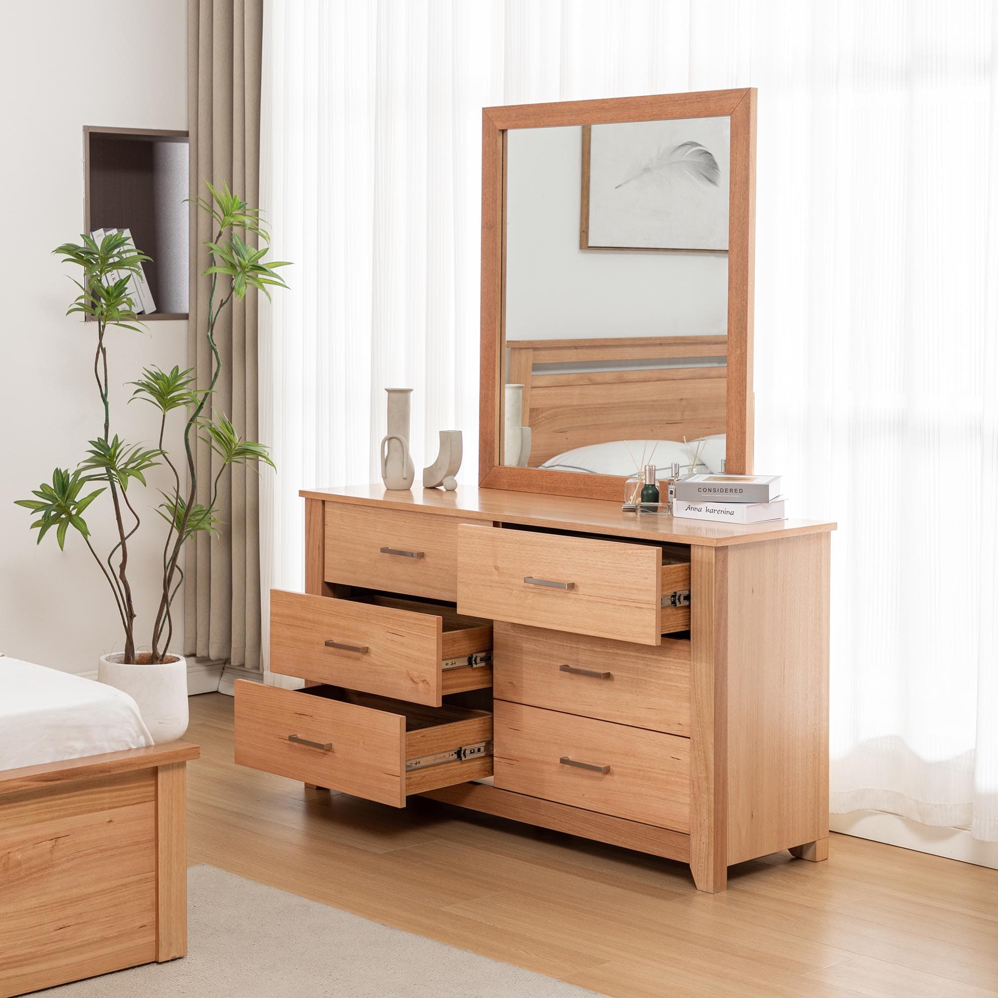 Lifestyle image of the Portland (Natural) Mirror from Forty Winks