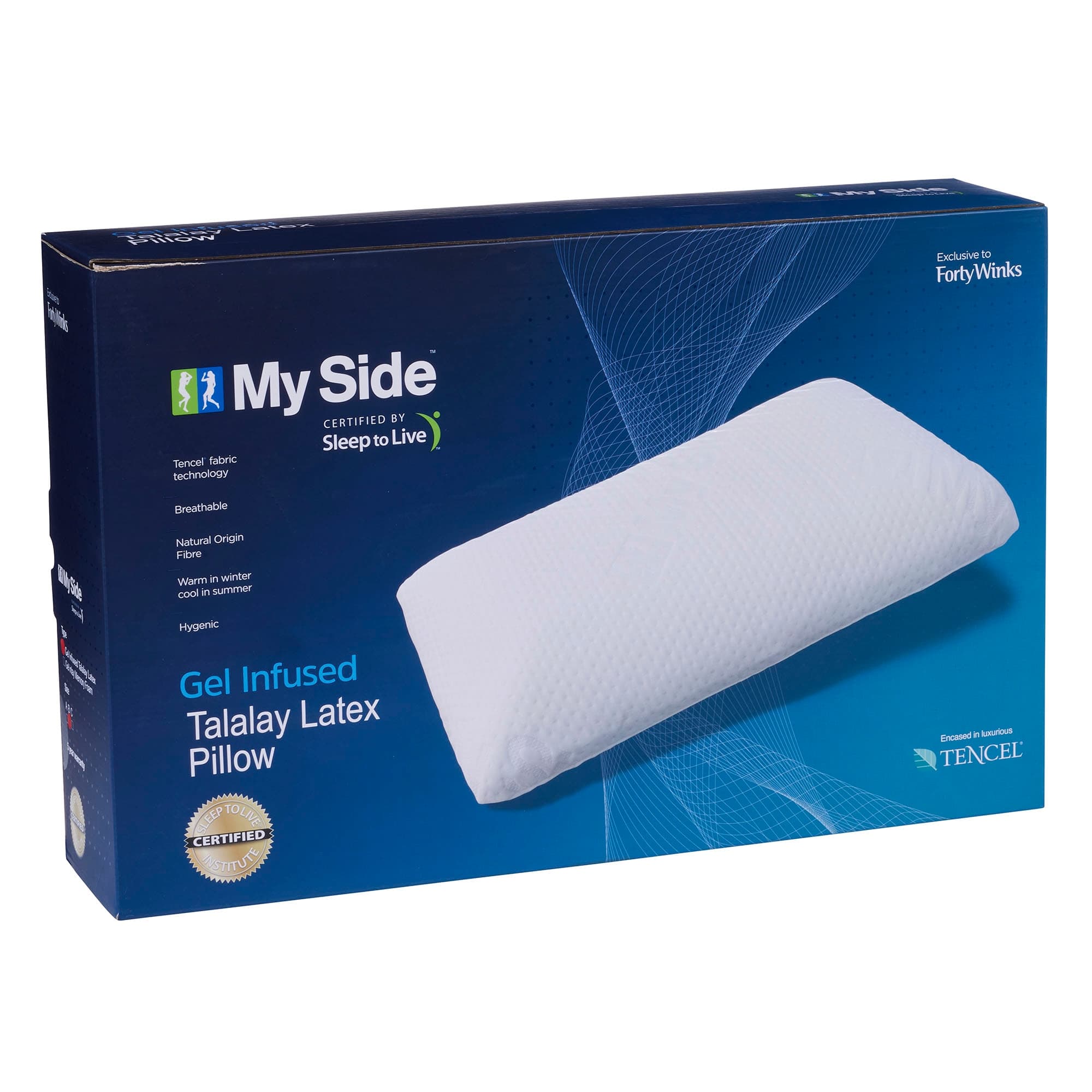 3D image of the Myside Pillow Talalay Latex A from Forty Winks