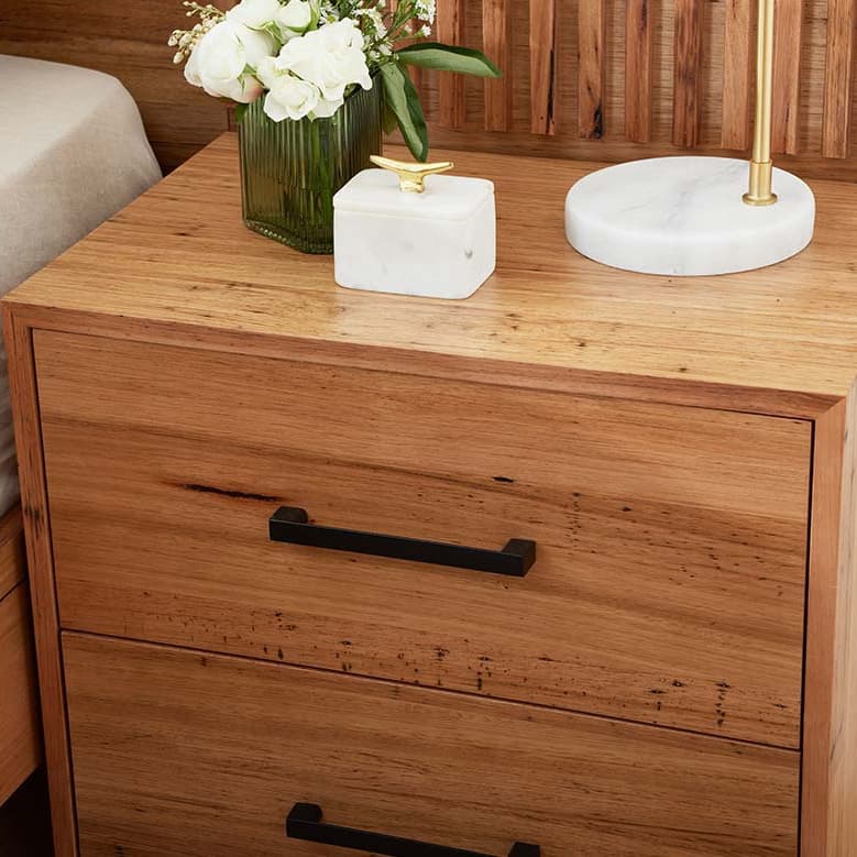 Lifestyle image of the Daytona Bedside Table from Forty Winks